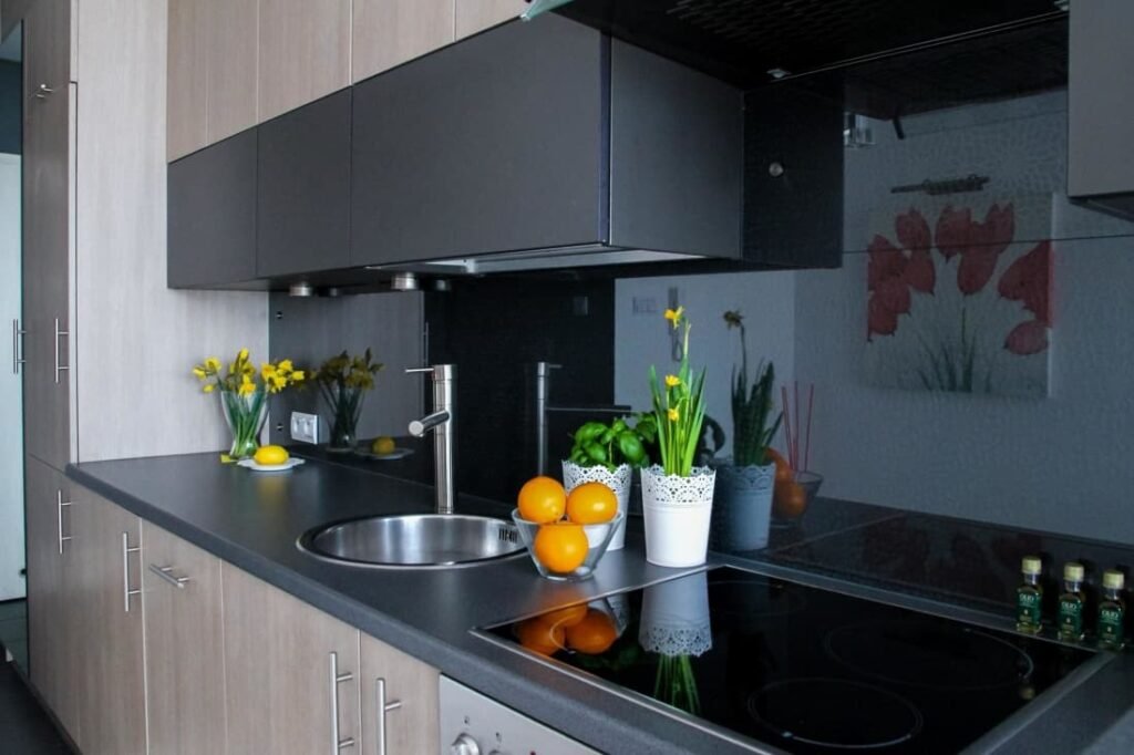 Vidrio pintado en la cocina